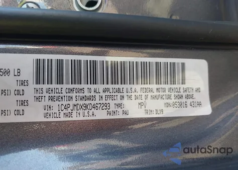 2019 Jeep Cherokee Limited 4X4 z USA, uszkodzony, nr VIN 1C4PJMDX9KD467293